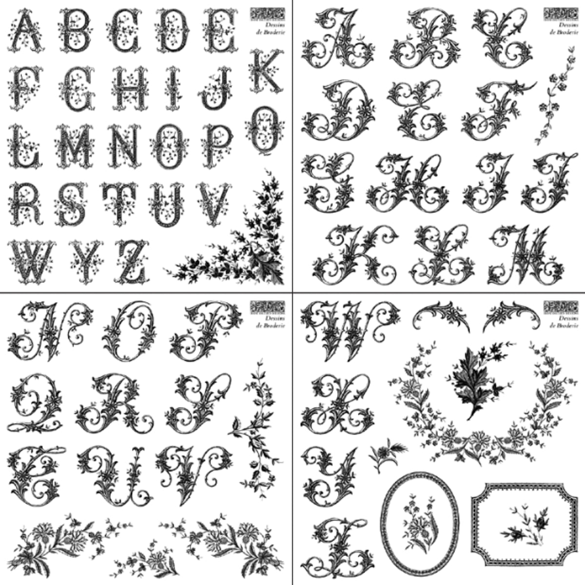 IOD Dessins De Broderie Decor Stamp by Iron Orchid Designs - 4 Sheets
