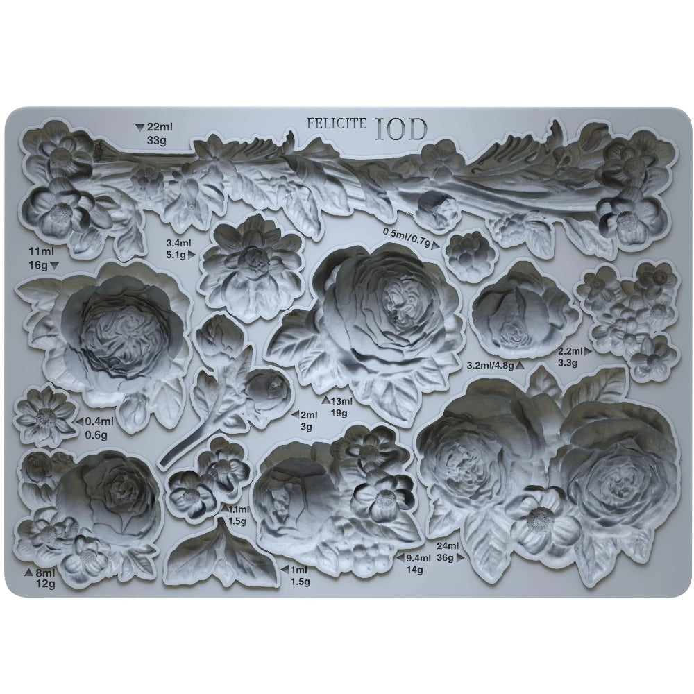 IOD Felicite Decor Mould by Iron Orchid Designs - 5x7 Silicone Mold