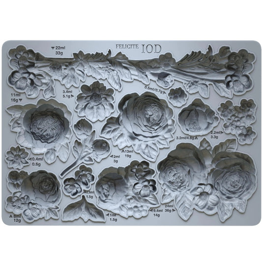 IOD Felicite Decor Mould by Iron Orchid Designs - 5x7 Silicone Mold