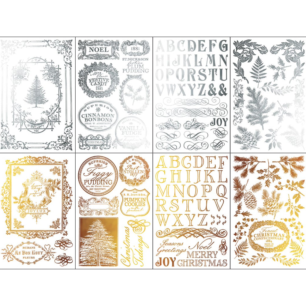 IOD Figgy & Flourish Foil Transfer by Iron Orchid Designs - 8 Sheets