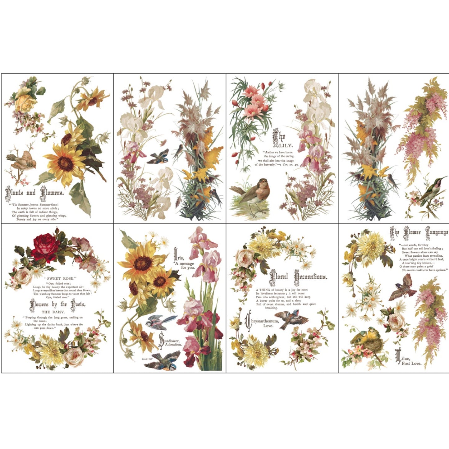 IOD Flowers By The Poets Decor Transfer by Iron Orchid Designs