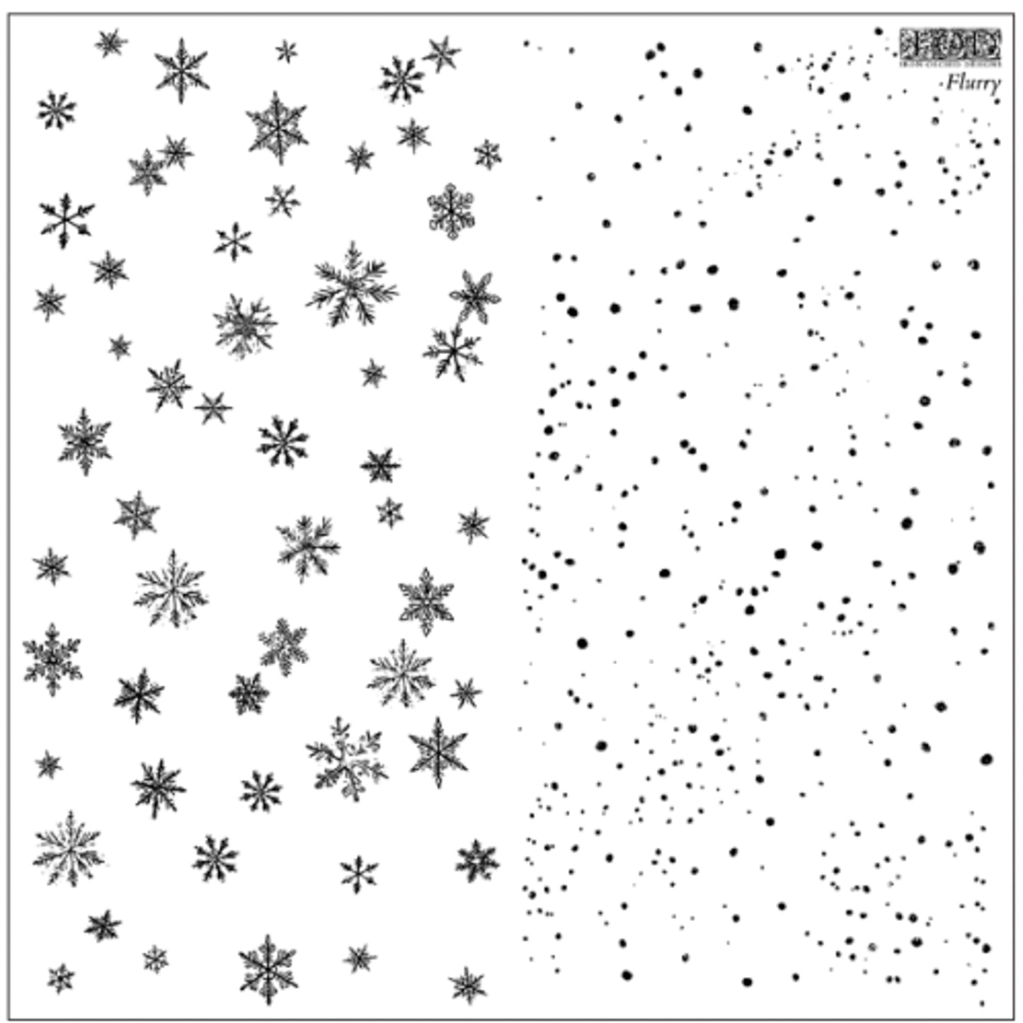 IOD Flurry Decor Stamp by Iron Orchid Designs - 12"x12" Winter 2026