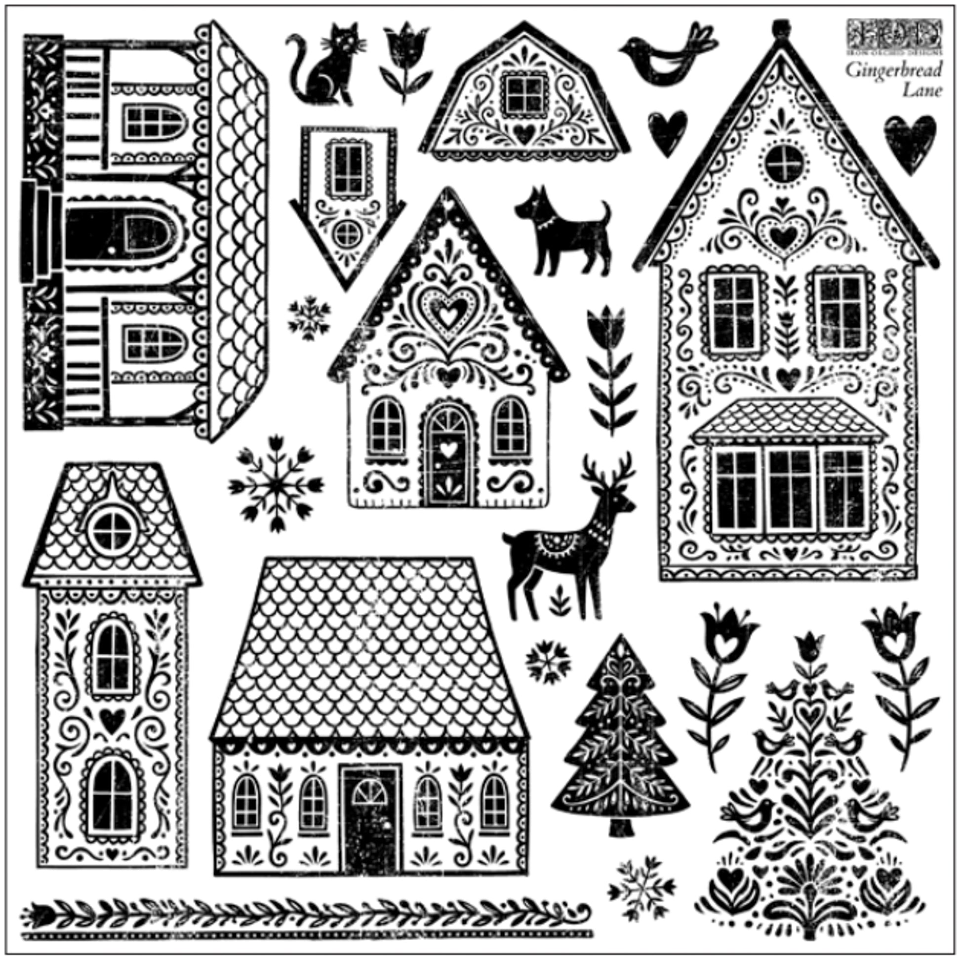 IOD Gingerbread Lane Decor Stamp by Iron Orchid Designs - Winter 2026