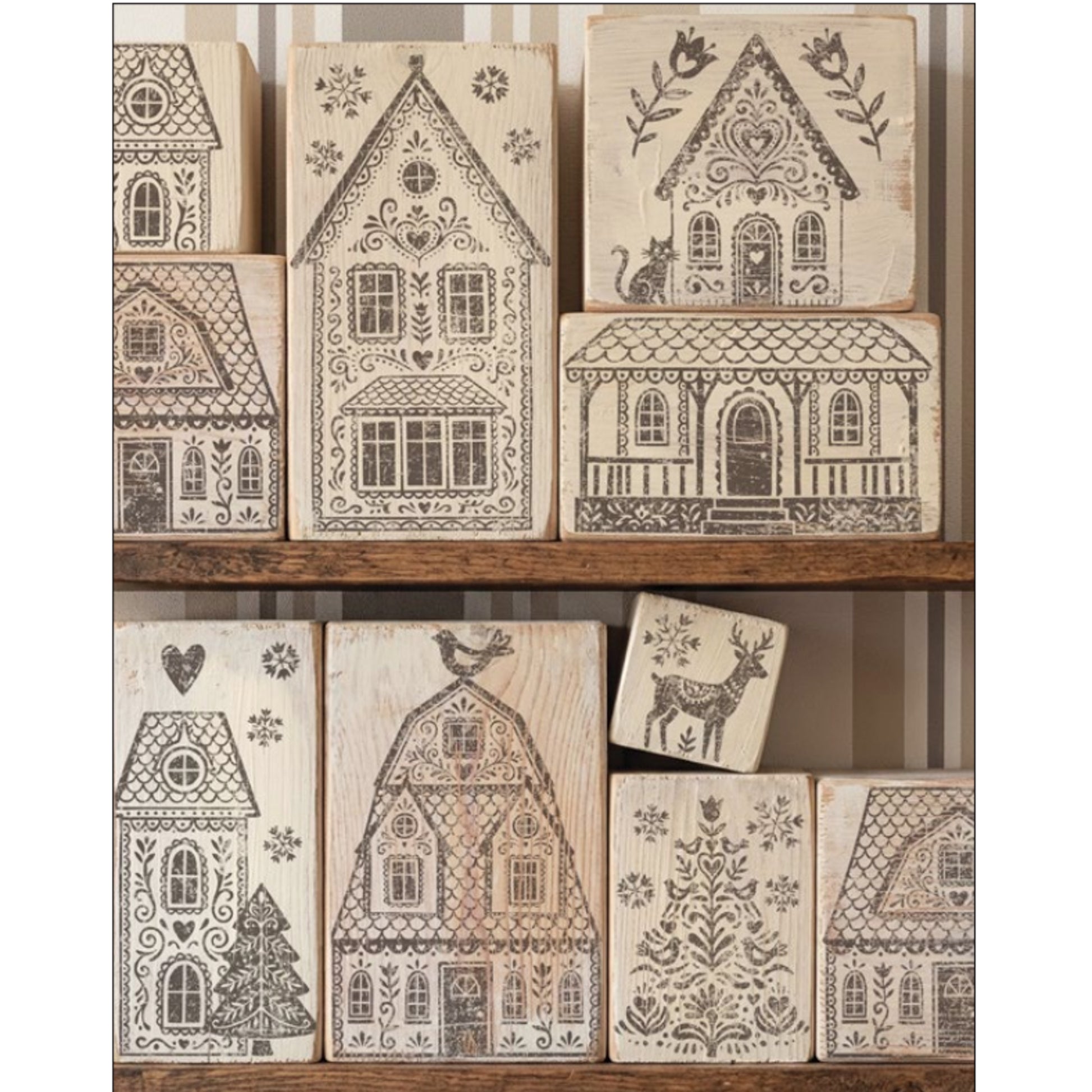 IOD Gingerbread Lane Decor Stamp by Iron Orchid Designs - Winter 2026