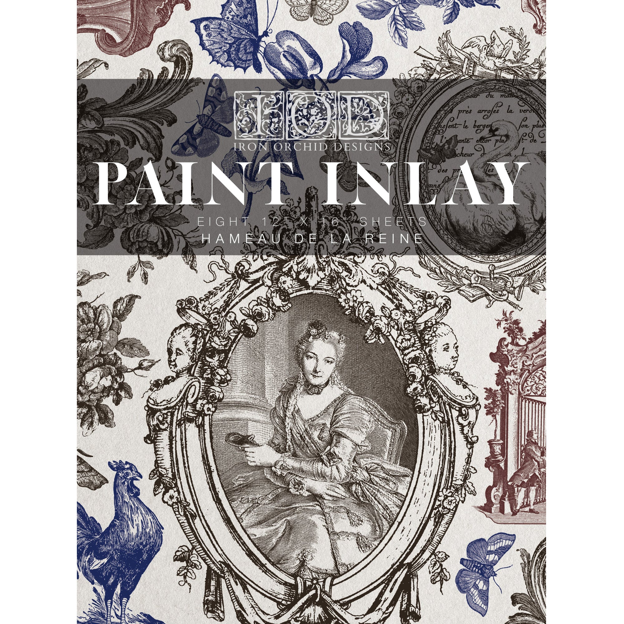 IOD Hameau De La Reine Paint Inlay by Iron Orchid Designs - 8 Sheets ...