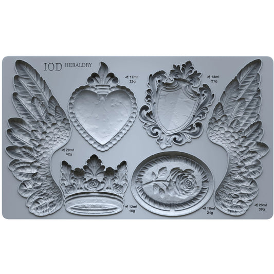 IOD Heraldry Decor Mould by Iron Orchid Designs - 6x10 Silicone Mold