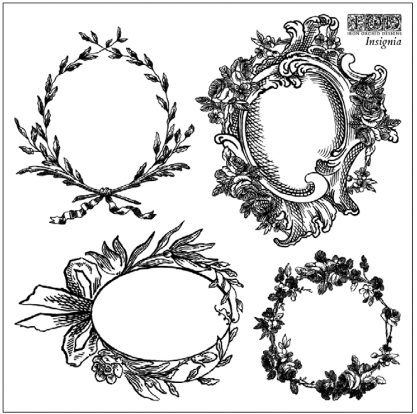 IOD Insignia Decor Stamp by Iron Orchid Designs - Four 6"x6" Sheet Set