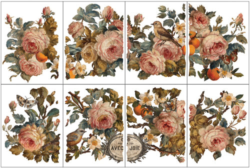 IOD Joie Des Roses Decor Transfer - Iron Orchid Designs