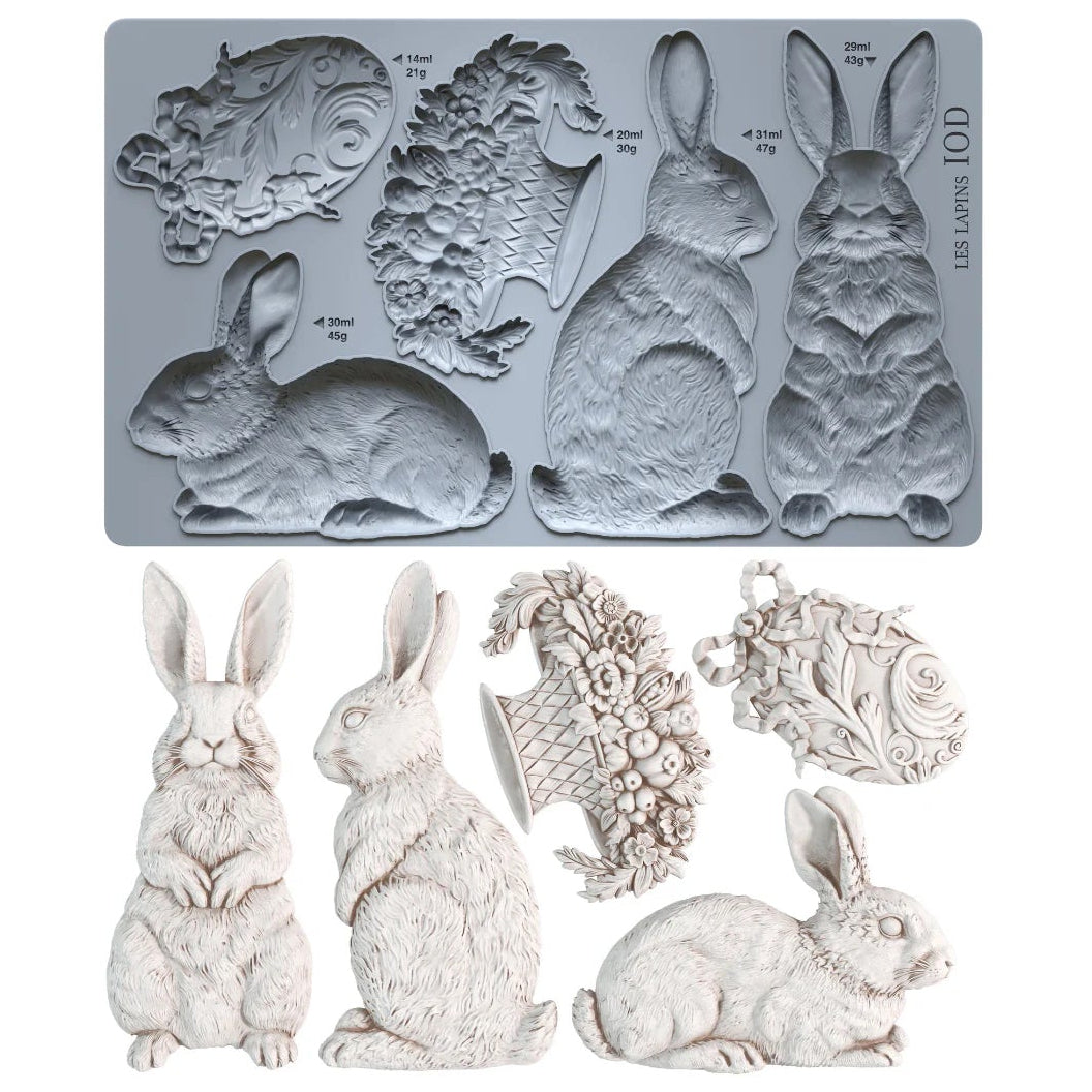 IOD Les Lapins Decor Mould - Iron Orchid Designs Spring Collection