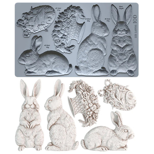 IOD Les Lapins Decor Mould - Iron Orchid Designs Spring Collection
