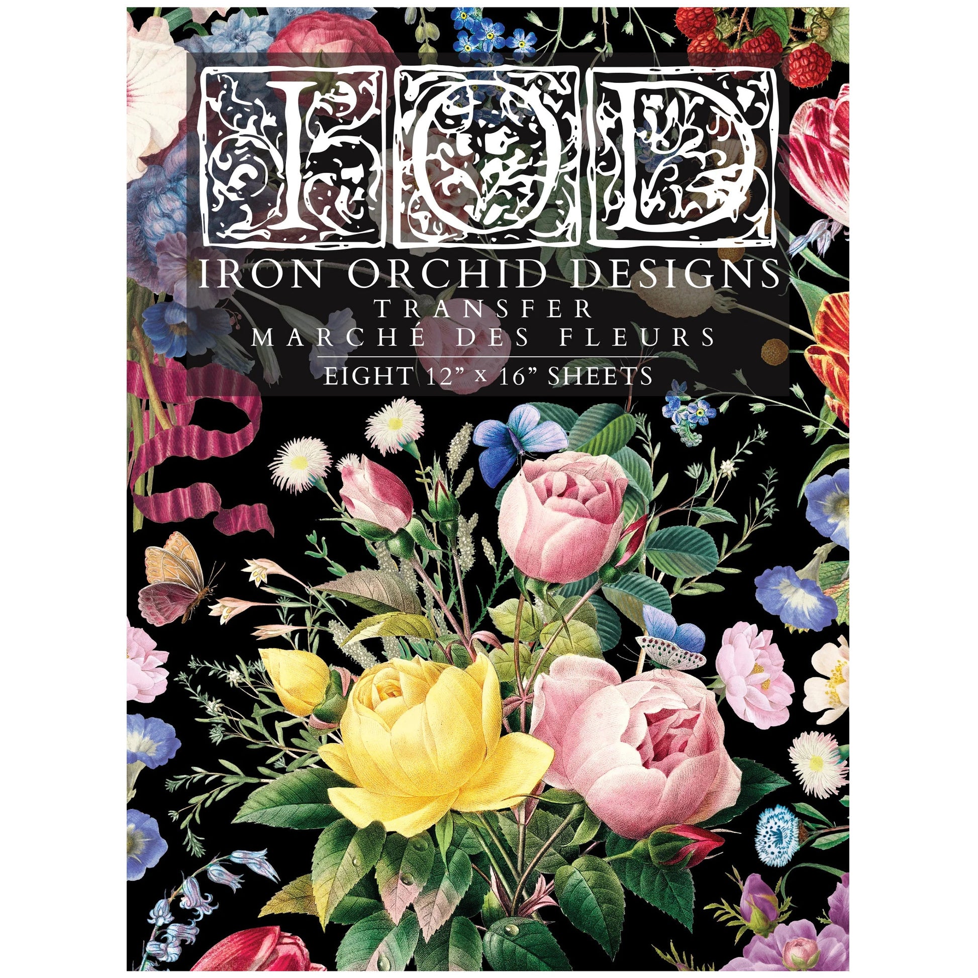 IOD Marche Des Fleurs Decor Transfer by Iron Orchid Designs - 8 Sheets