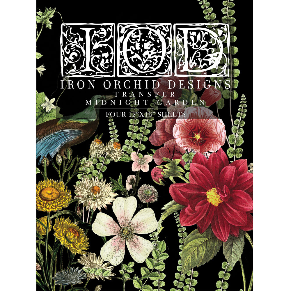 IOD Midnight Garden Decor Transfer - Iron Orchid Designs