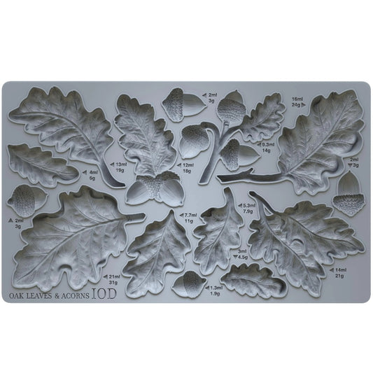 IOD Oak Leaves & Acorns Decor Mould by Iron Orchid Designs - 6x10
