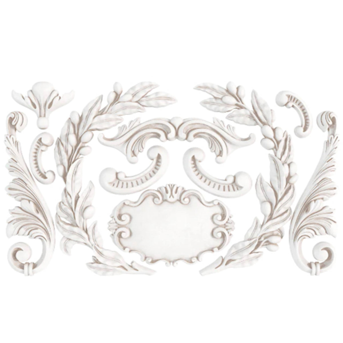 IOD Olive Crest Decor Mould by Iron Orchid Designs - 6x10 Silicone