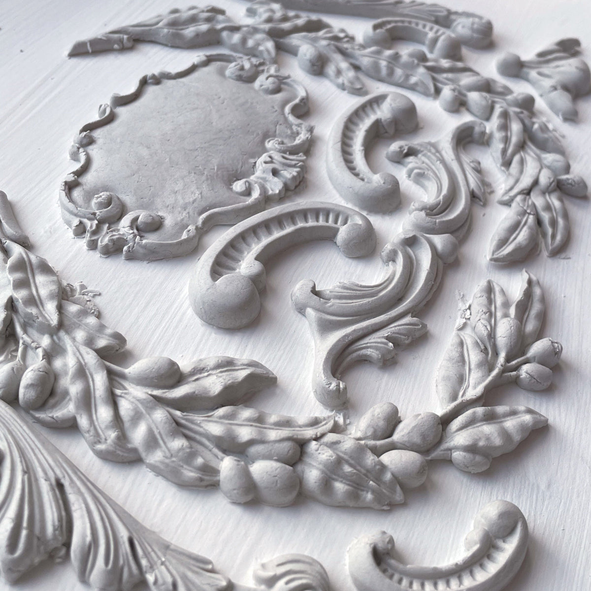 IOD Olive Crest Decor Mould by Iron Orchid Designs - 6x10 Silicone