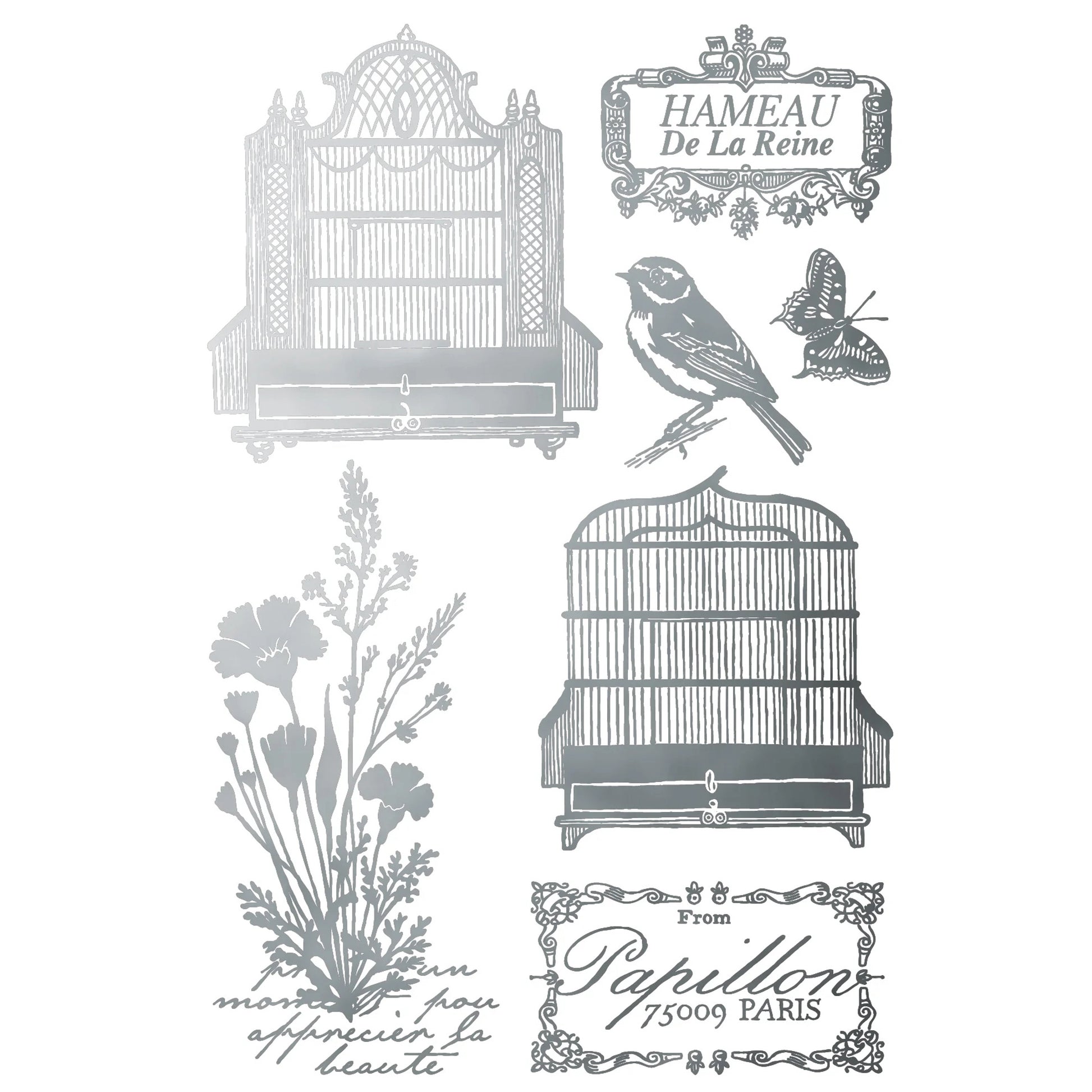 IOD Papillon Foil Decor Transfer by Iron Orchid Designs Spring 2026