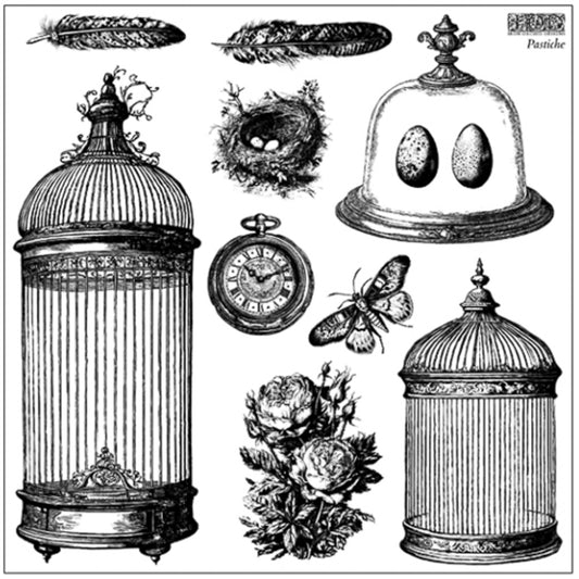 IOD Pastiche Decor Stamp by Iron Orchid Designs - Two 12"x12" Sheets