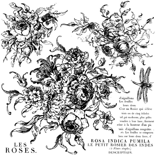 IOD Rose Toile Decor Stamp by Iron Orchid Designs - 12" x 12" Silicone