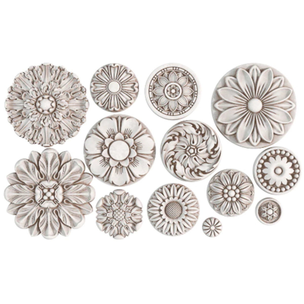 IOD Rosettes Decor Mould by Iron Orchid Designs - 6x10 Silicone Mold