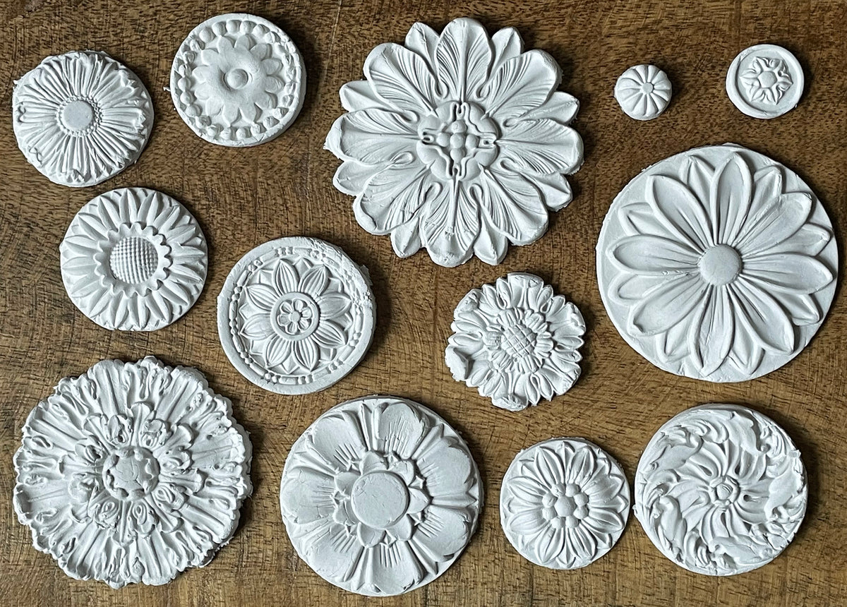 IOD Rosettes Decor Mould by Iron Orchid Designs - 6x10 Silicone Mold