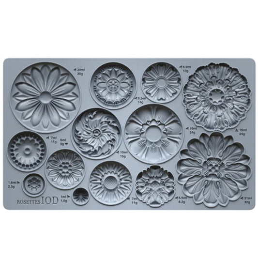 IOD Rosettes Decor Mould by Iron Orchid Designs - 6x10 Silicone Mold