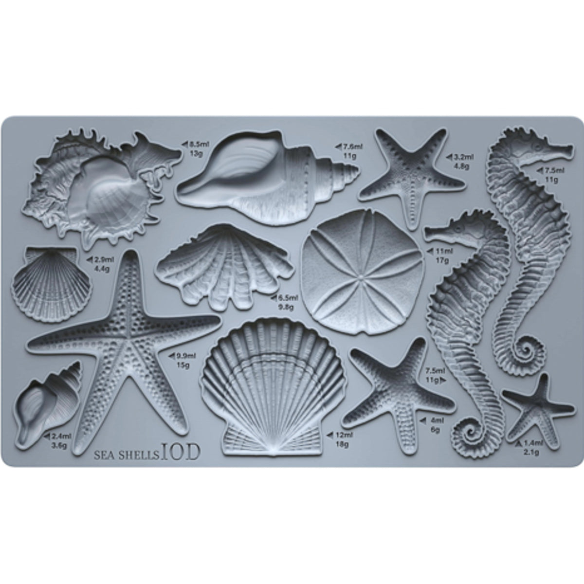 IOD Sea Shells Decor Mould by Iron Orchid Designs - 6x10 Silicone