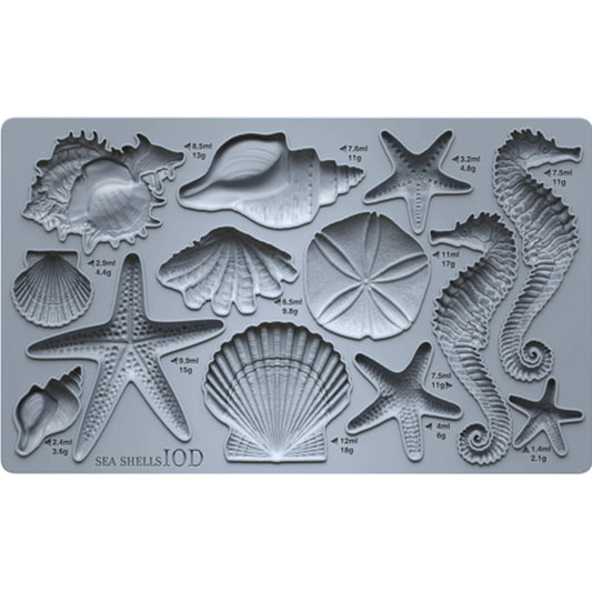 IOD Sea Shells Decor Mould by Iron Orchid Designs - 6x10 Silicone