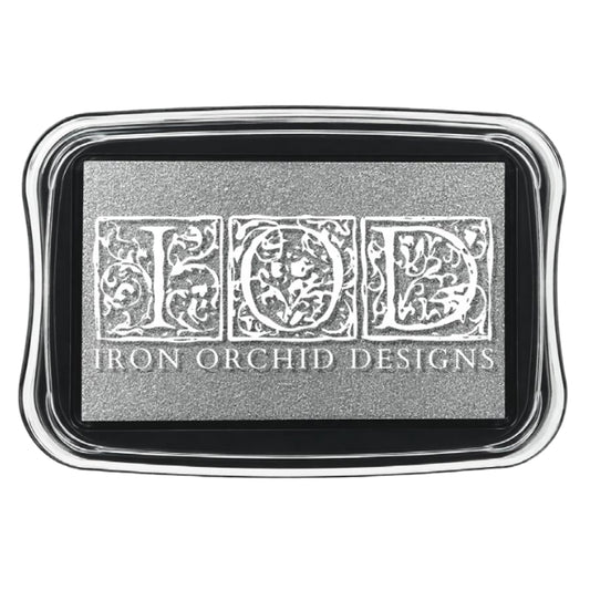 IOD Silver Sparkle Ink Pad by Iron Orchid Designs - 4"x2.75" Reusable