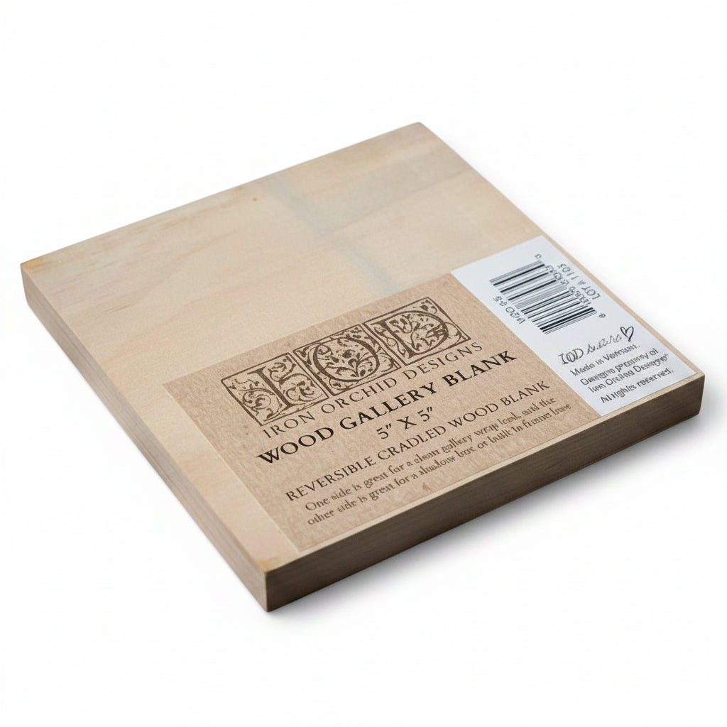 IOD Small Square Wood Blank 5x5 by Iron Orchid Designs - Double Sided