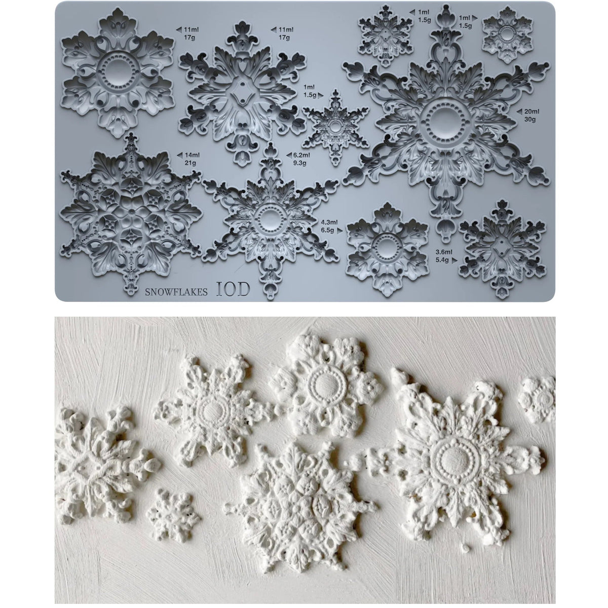 IOD Snowflakes Decor Mould by Iron Orchid Designs - Winter 2026