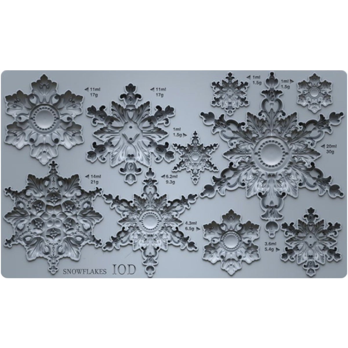 IOD Snowflakes Decor Mould by Iron Orchid Designs - Winter 2026