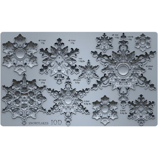 IOD Snowflakes Decor Mould by Iron Orchid Designs - Winter 2026