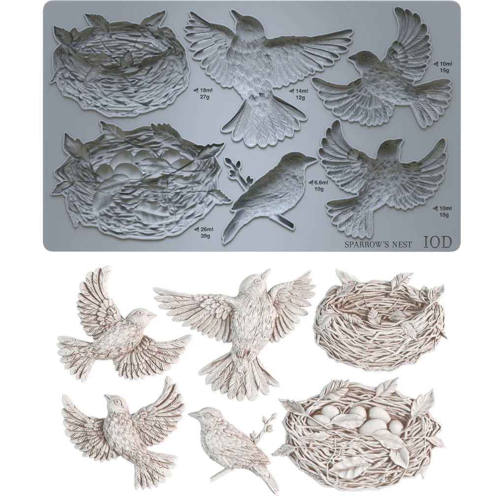 IOD Sparrow's Nest Decor Mould by Iron Orchid Designs - 6x10 Silicone