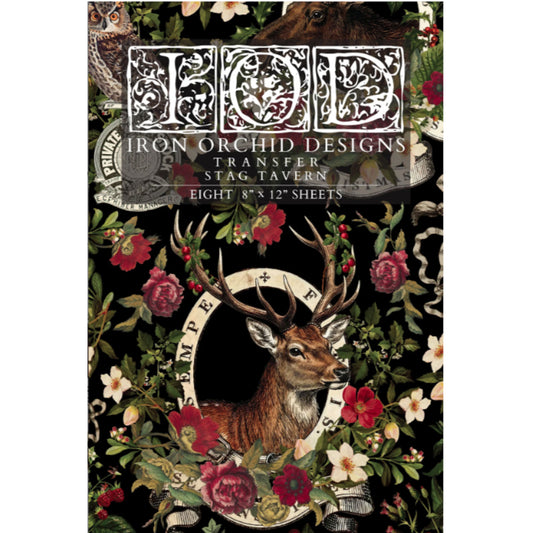 IOD Stag Tavern Decor Transfer by Iron Orchid Designs - Winter 2026