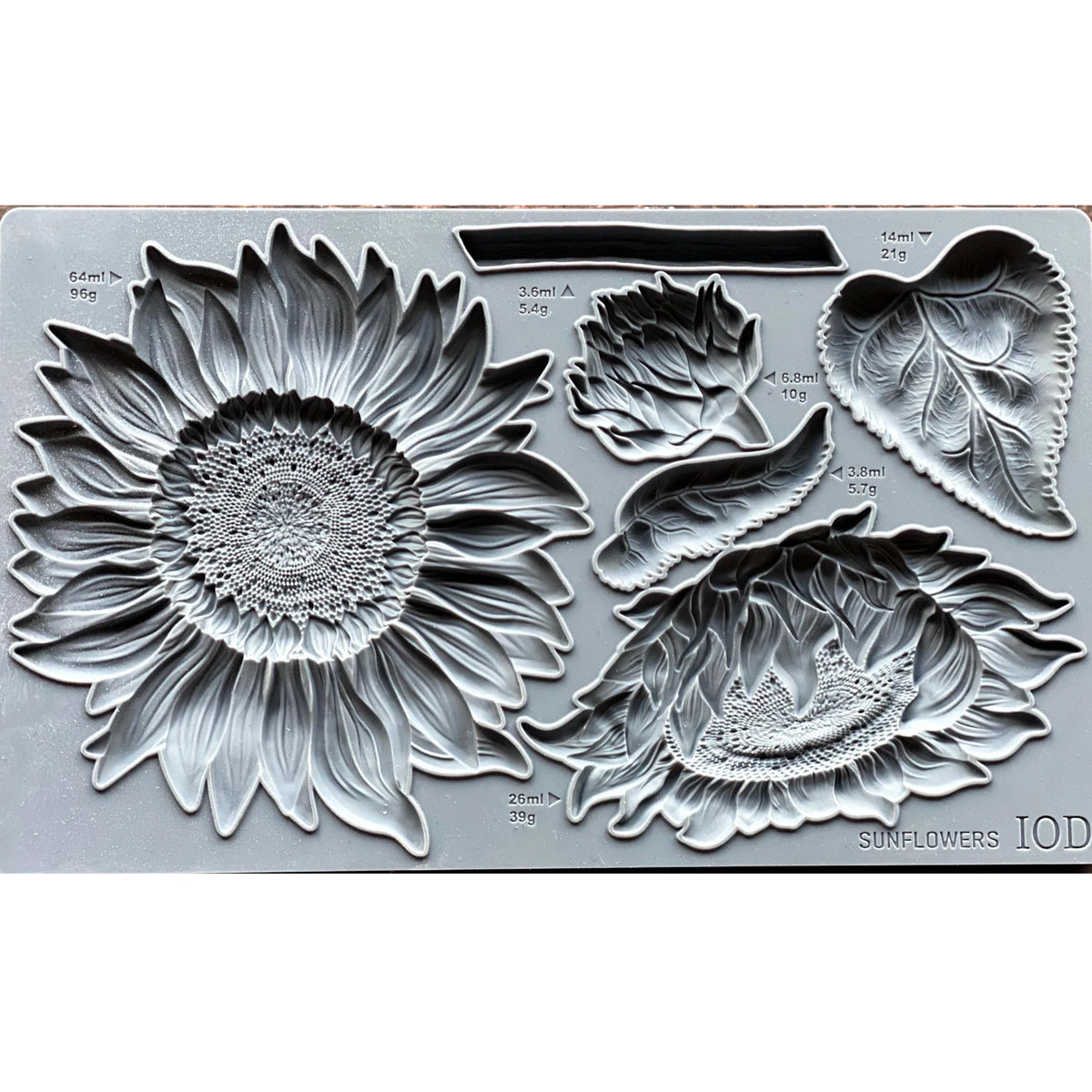 IOD Sunflowers Decor Mould by Iron Orchid Designs - 6x10 Silicone