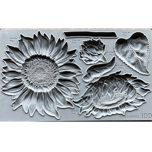 IOD Sunflowers Decor Mould by Iron Orchid Designs - 6x10 Silicone