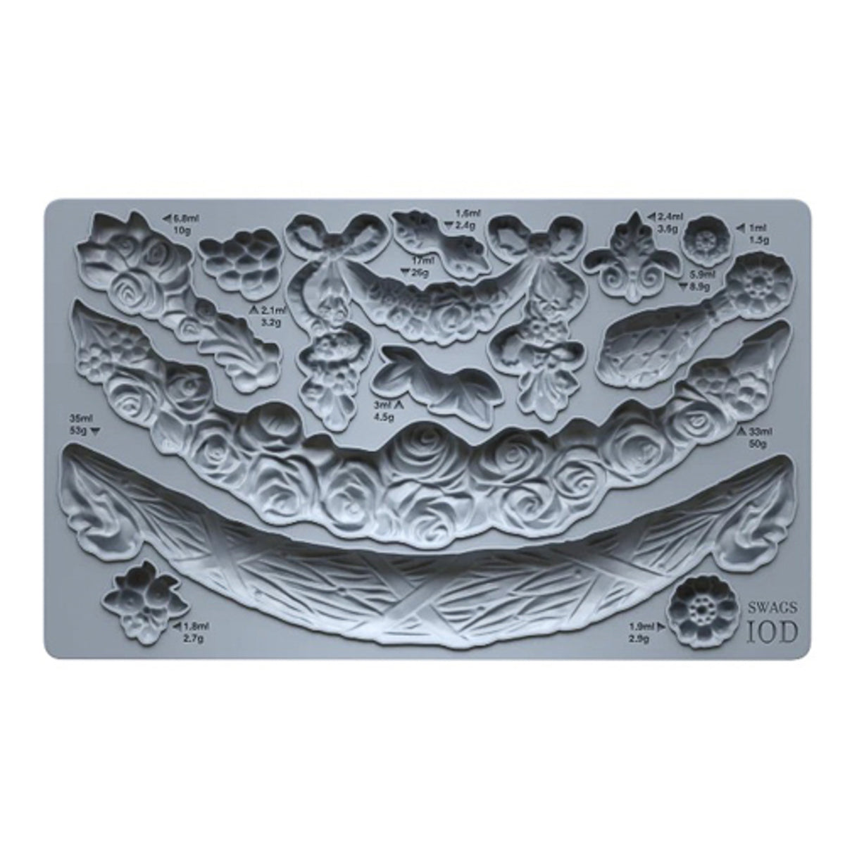IOD Swags Decor Mould by Iron Orchid Designs - 6x10 Silicone Mold