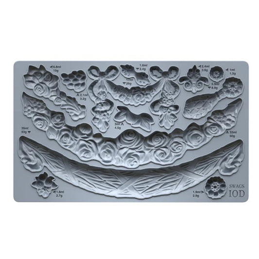 IOD Swags Decor Mould by Iron Orchid Designs - 6x10 Silicone Mold