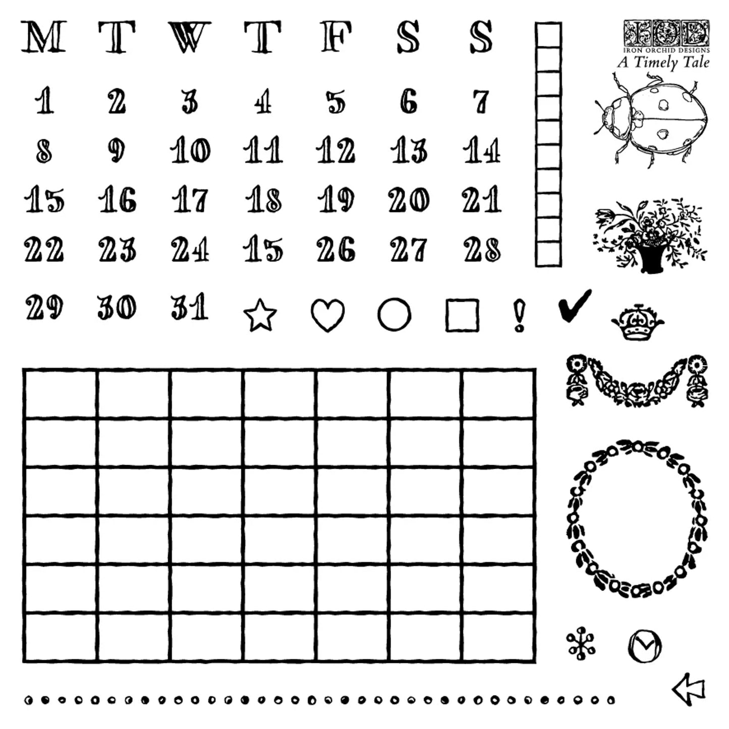 IOD A Timely Tale Decor Stamp by Iron Orchid Designs - Winter 2026