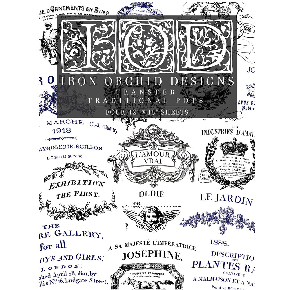 IOD Traditional Pots Decor Transfer - Iron Orchid Designs