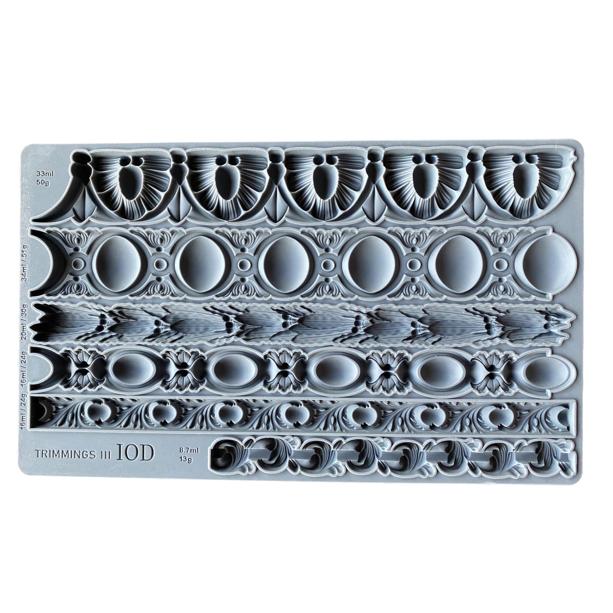 IOD Trimmings 3 Decor Mould by Iron Orchid Designs - 6x10 Silicone