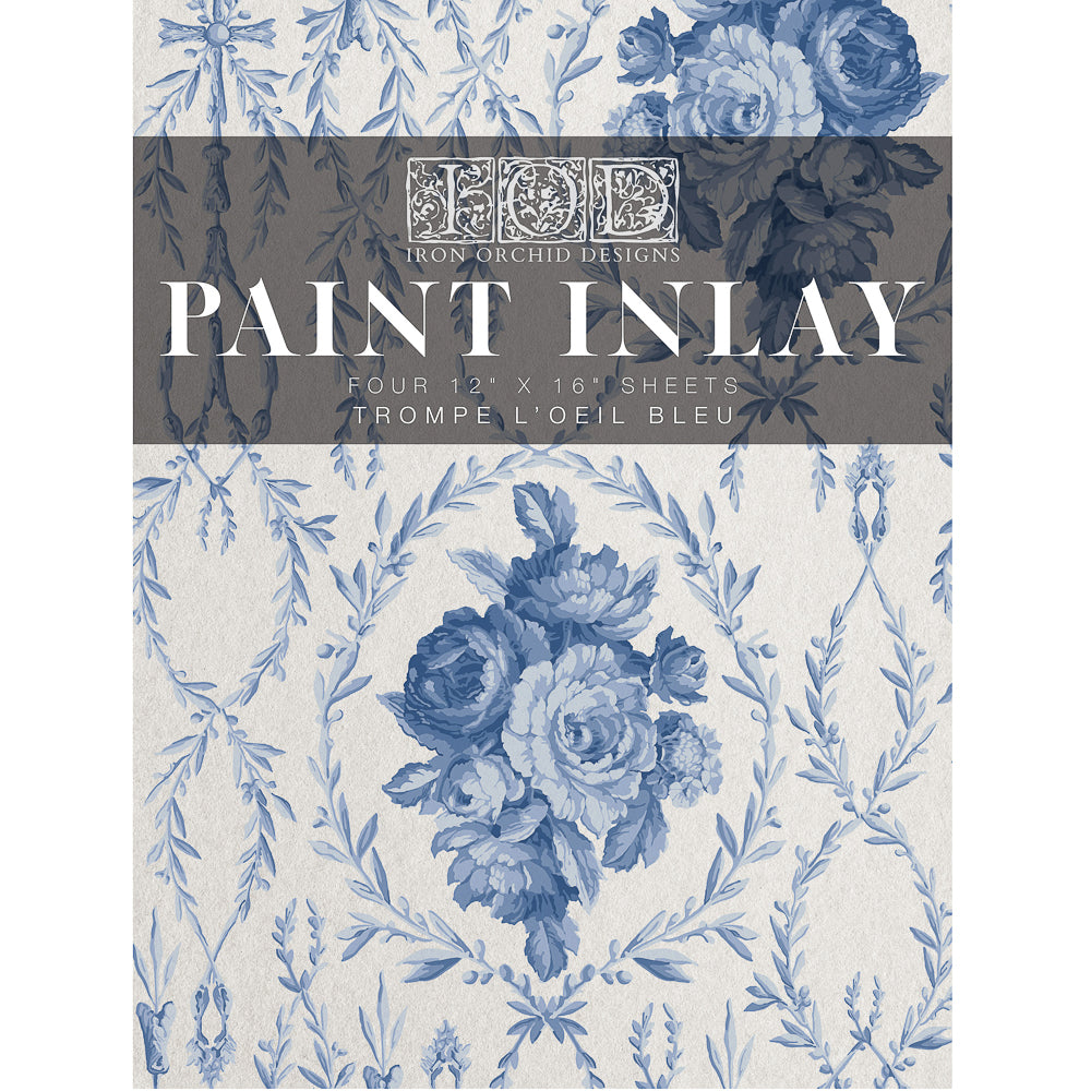IOD Trompe L'oeil Blue Paint Inlay - Iron Orchid Designs