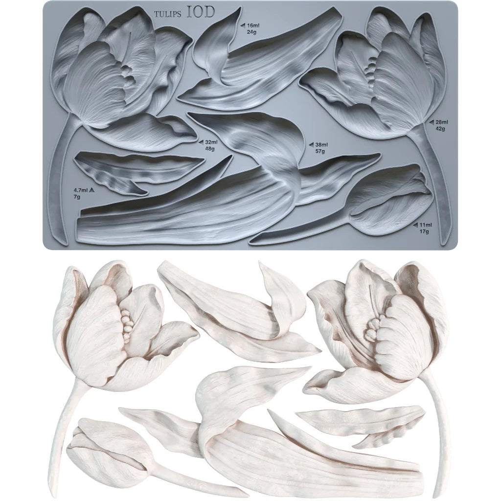 IOD Tulips Decor Mould - Iron Orchid Designs Spring 2026 Collection
