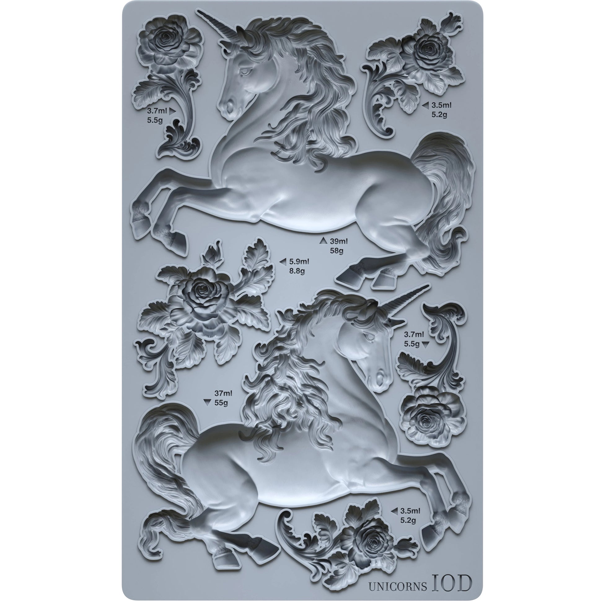 IOD Unicorns Decor Mould by Iron Orchid Designs - 6x10 Silicone Mold