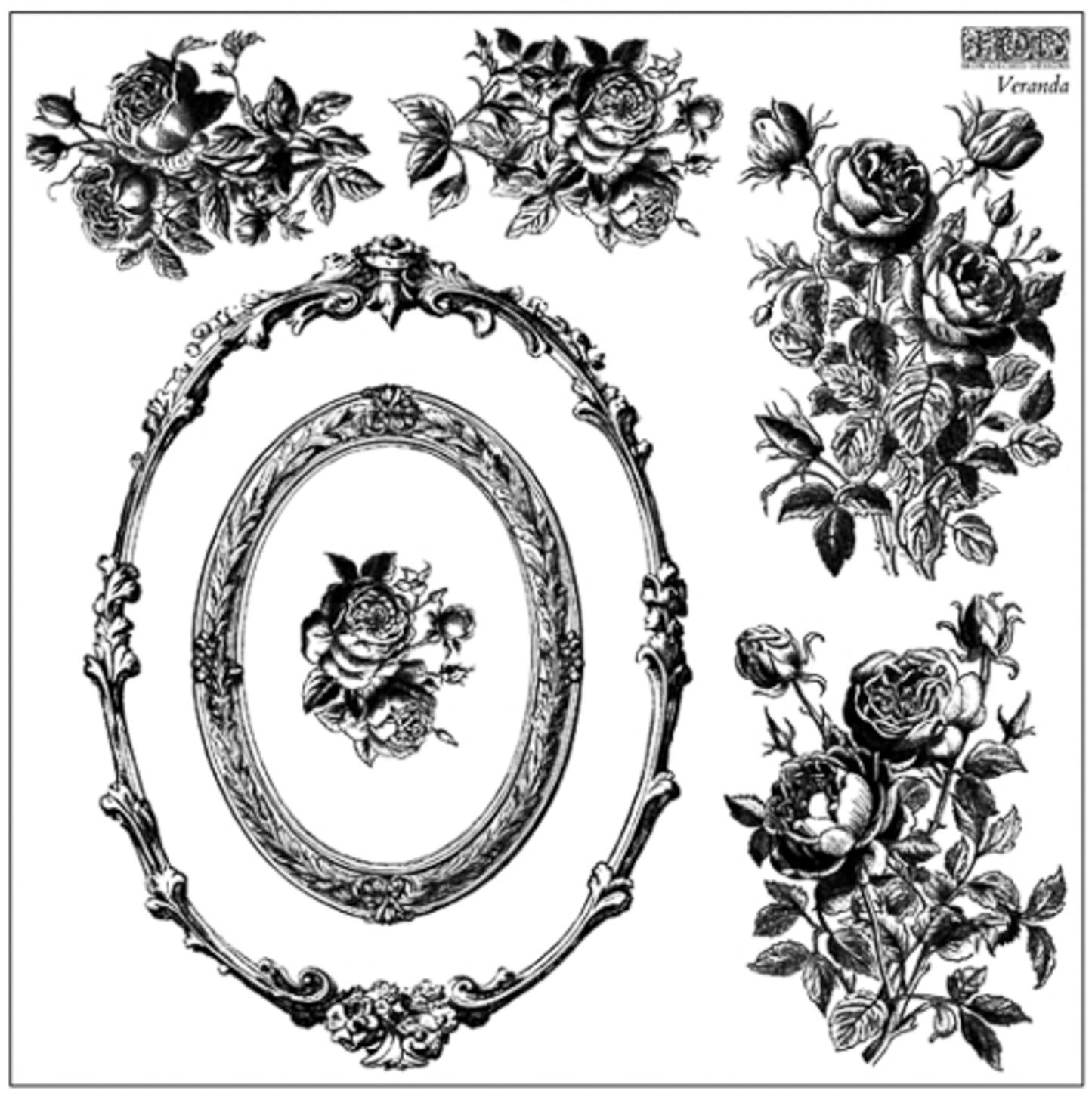 IOD Veranda Decor Stamp by Iron Orchid Designs - Two 12"x12" Sheets