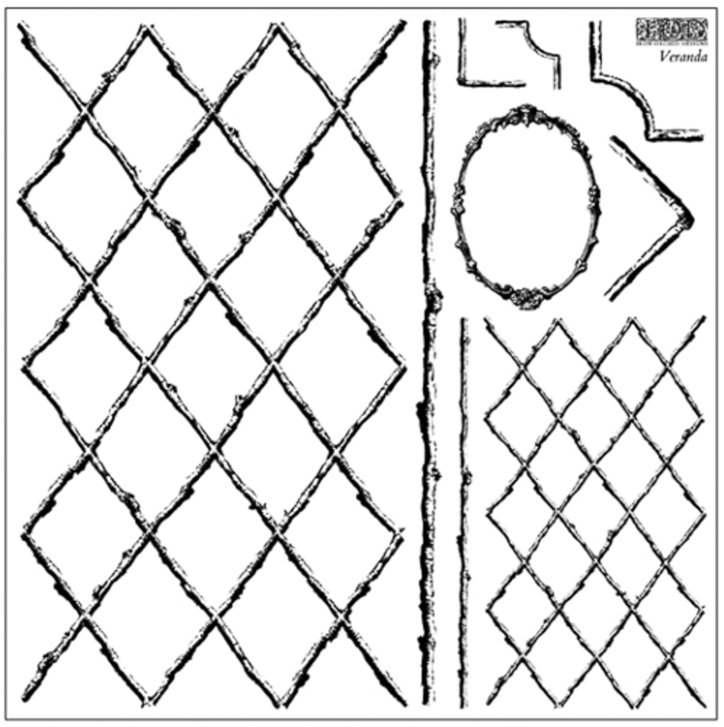 IOD Veranda Decor Stamp by Iron Orchid Designs - Two 12"x12" Sheets