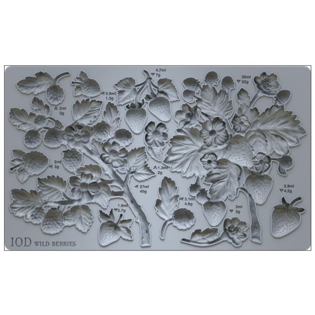 IOD Wild Berries Decor Mould by Iron Orchid Designs - 6x10 Silicone