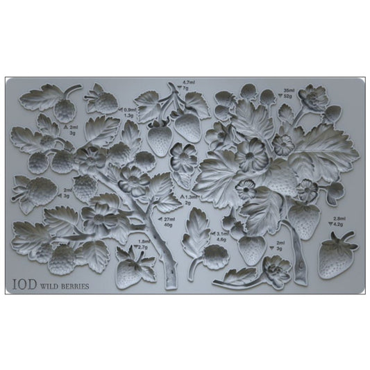 IOD Wild Berries Decor Mould by Iron Orchid Designs - 6x10 Silicone