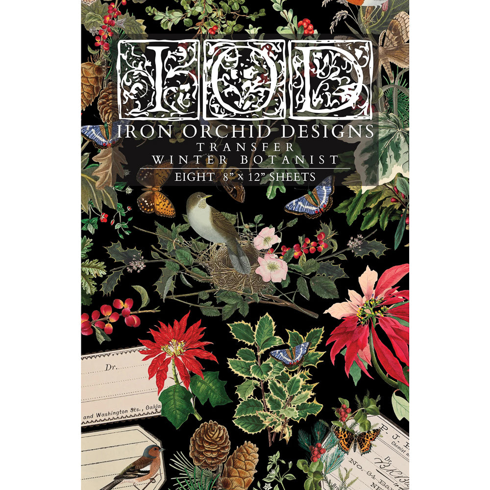 IOD Winter Botanist Transfer by Iron Orchid Designs - 8 Sheet Set