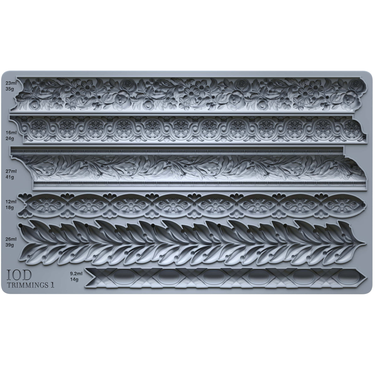 IOD Trimmings 1 Decor Mould by Iron Orchid Designs - 6x10 Silicone